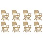 Sedie Giardino Pieghevoli 8pz 54,5x61,5x86,5 cm Massello Acacia