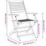 Sedie Giardino Pieghevoli 8pz 54,5x61,5x86,5 cm Massello Acacia