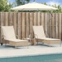 Lettini Prendisole 2 pz con Cuscini Beige in Polyrattan