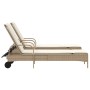 Lettini Prendisole 2 pz con Cuscini Beige in Polyrattan