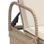 Lettini Prendisole 2 pz con Cuscini Beige in Polyrattan