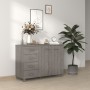 Credenza HAMAR Grigio Chiaro 113x40x80cm Legno Massello di Pino