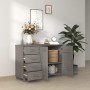 Credenza HAMAR Grigio Chiaro 113x40x80cm Legno Massello di Pino