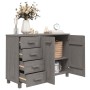 Credenza HAMAR Grigio Chiaro 113x40x80cm Legno Massello di Pino