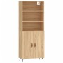 Credenza Rovere Sonoma 69,5x34x180 cm in Legno Multistrato