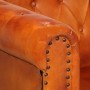 Divano Chesterfield a 2 Posti Tanno in Vera Pelle