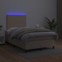 Giroletto Molle Materasso e LED Cappuccino 120x200cm Similpelle