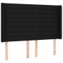 Letto a Molle con Materasso e LED Nero 140x190 cm in Tessuto