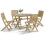 Set da Pranzo per Giardino 5 pz in Legno Massello di Acacia