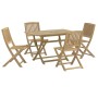 Set da Pranzo per Giardino 5 pz in Legno Massello di Acacia