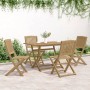 Set da Pranzo per Giardino 5 pz in Legno Massello di Acacia