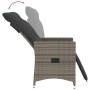 Set da Bistrò 3 pz con Cuscini Grigio in Polyrattan