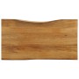Piano Tavolo 110x60x2,5 cm Bordi Vivi in Legno Massello Mango