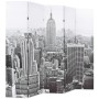 Paravento Pieghevole 200x170 cm Stampa New York Bianco e Nero