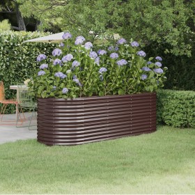 Letto Giardino Acciaio Verniciato a Polvere 224x80x68cm Marrone