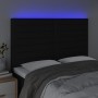 Testiera a LED Nera 144x5x118/128 cm in Tessuto