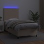 Giroletto Molle Materasso e LED Cappuccino 100x200cm Similpelle