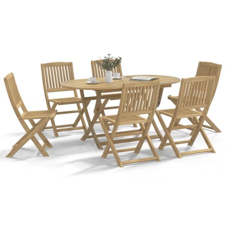 Set da Pranzo da Giardino 7 pz in Legno Massello di Acacia