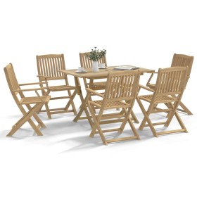 Set da Pranzo da Giardino 7 pz in Legno Massello di Acacia