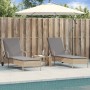 Lettini Prendisole 2 pz con Cuscini Beige in Polyrattan