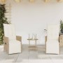 Set da Bistrò 3 pz con Cuscini Beige in Polyrattan