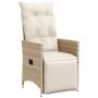 Set da Bistrò 3 pz con Cuscini Beige in Polyrattan