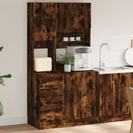 Mobile da Cucina Rovere Fumo 95x50x180 cm Legno Multistrato