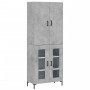 Credenza Grigio Cemento 69,5x34x180 cm in Legno Multistrato