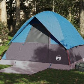 Tenda da Campeggio a Cupola per 4 Persone Blu Impermeabile