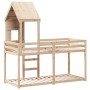 Letto a Castello con Tetto 80x200 cm in Legno Massello di Pino