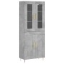 Credenza Grigio Cemento 69,5x34x180 cm in Legno Multistrato