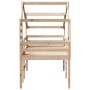 Letto a Soppalco con Tetto 90x190 cm Legno Massello di Pino