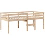 Letto a Soppalco con Tetto 90x190 cm Legno Massello di Pino