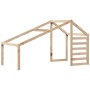 Letto a Soppalco con Tetto 90x190 cm Legno Massello di Pino