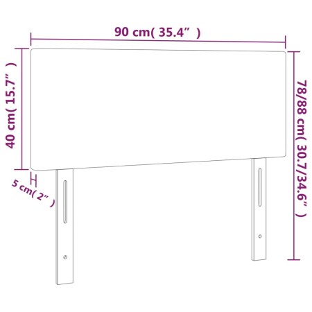 Testiera Nera 90x5x78/88 cm in Tessuto