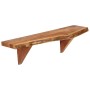 Mensole 2 pz 60x20x18 cm in Legno Massello di Acacia