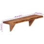 Mensole 2 pz 60x20x18 cm in Legno Massello di Acacia