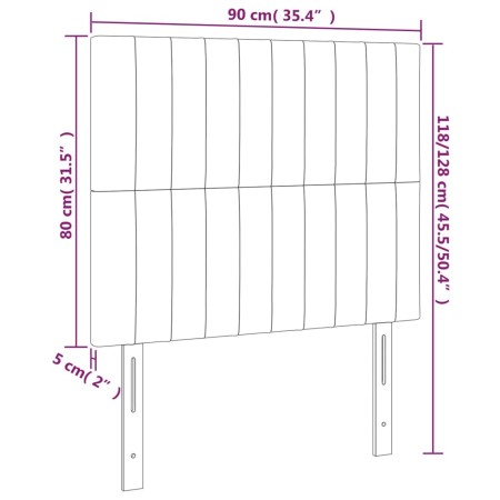 Testiera 2 pz Tortora 90x5x78/88 cm in Tessuto