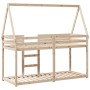 Letto a Castello con Tetto 90x190 cm in Legno Massello di Pino