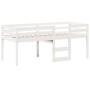 Letto a Soppalco con Tetto Bianco 80x200 cm in Legno di Pino