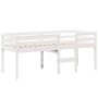 Letto a Soppalco con Tetto Bianco 90x200 cm in Legno di Pino