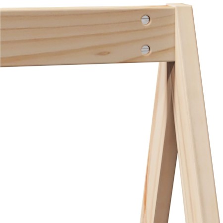 Letto a Soppalco con Tetto 90x190 cm Legno Massello di Pino