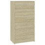 Credenza 6 Cassetti Rovere Sonoma 50x34x96cm Legno Multistrato