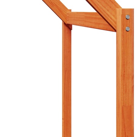 Letto a Soppalco con Tetto Cera 75x190cm Legno Massello di Pino