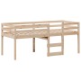 Letto a Soppalco con Tetto 90x190 cm Legno Massello di Pino