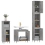 Set Mobili da Bagno 3 pz Grigio Cemento in Legno Multistrato