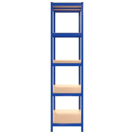 Scaffali a 5 Ripiani 4 pz Blu in Acciaio e Legno Multistrato