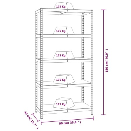 Scaffali a 5 Ripiani 4 pz Blu in Acciaio e Legno Multistrato