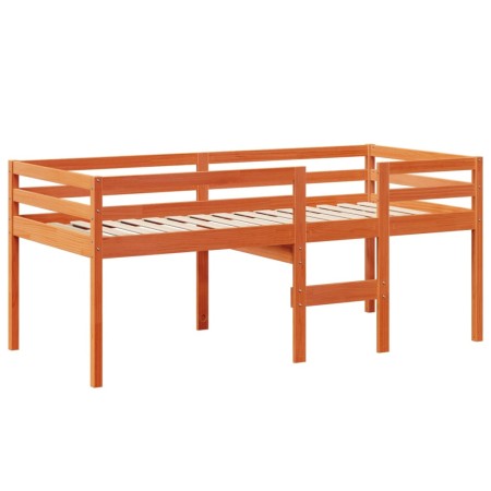 Letto a Soppalco con Tetto Marrone Cera 90x200 cm Legno di Pino