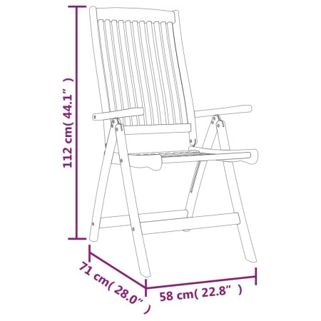 Set da Pranzo per Giardino 7 pz in Legno Massello di Eucalipto